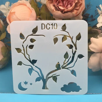 

13cm Moon Tree Love Heart DIY Craft Layering Stencils Wall Paint Scrapbook Stamp Embossing Album Decorative Card Template