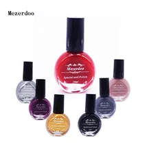 Mezerdoo стемпинг ногтей покрытие красочная печать лак для пластина для стемпинга для нейл-арта 10 цветов 10 мл