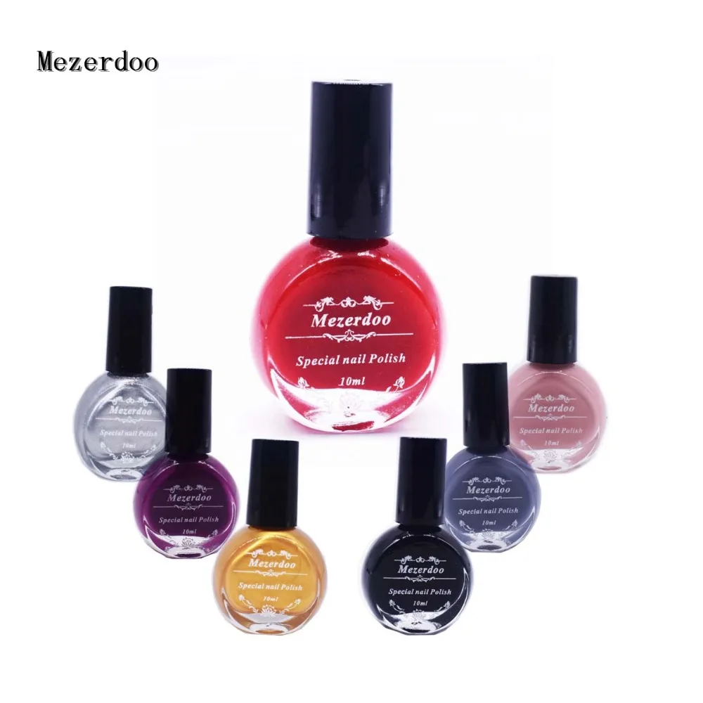 

Mezerdoo Nail Stamping Polish Colorful Printing Varnish Lacquer for Nail Art Stamping Plate 10 Colors Available 10ml