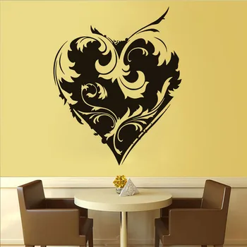 

DCTOP Couple Bedroom Decorative Flower Heart Wall Sticker Waterproof PVC Hollow Out Home Decor Removable Wallpaper room Decal