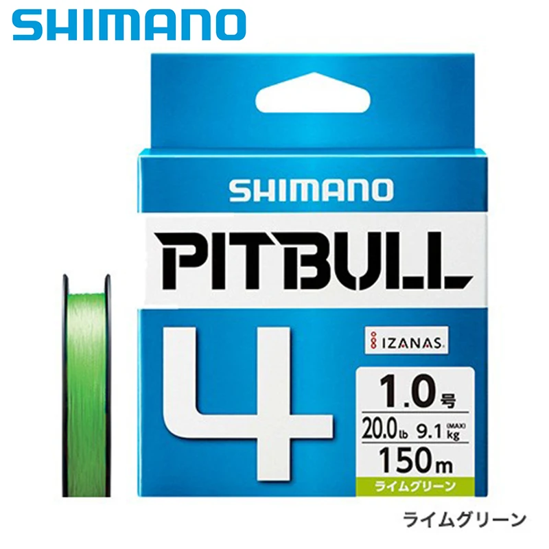 Новая Оригинальная рыболовная леска SHIMANO PITBULL 4 150 м/200 м эластичная эластичность и гладкость PE леска с низким удлинением приманки литье