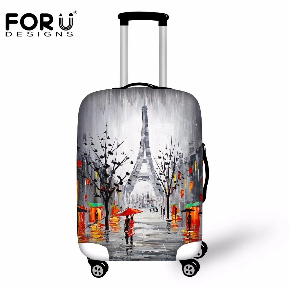 FORUDESIGNS 3D Painting Print Waterproof Rain Cover Luggage Protective Cover For 18 30 Inch