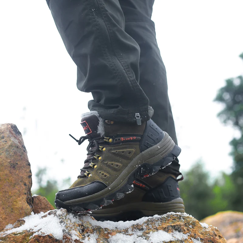 Gram Epos/мужские очень теплые плюшевые зимние ботинки на меху Зимние ботильоны мужские зимние ботинки, увеличивающие рост, большие размеры 46 47