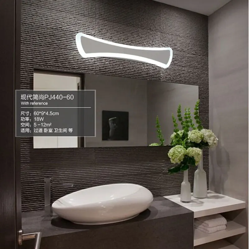 ФОТО Modern bathroom / toilet LED mirror lights, bathroom acrylic mirror lights, 60CM 18W