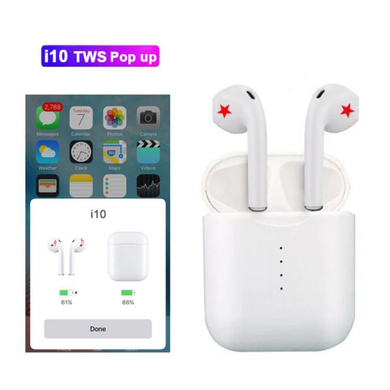 

pop up can choose i10 tws i10s tws wireless charge support Earphones Wireless earphone Bluetooth 5.0 Earbuds Touch headset