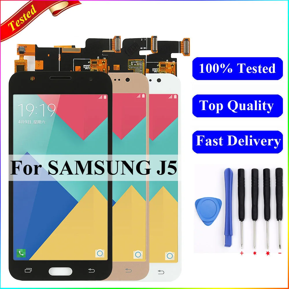 

For Samsung J5 2015 J500F J500FN LCD Display Touch Screen Digitizer Assembly Replacement For Samsung J5 2015 Display