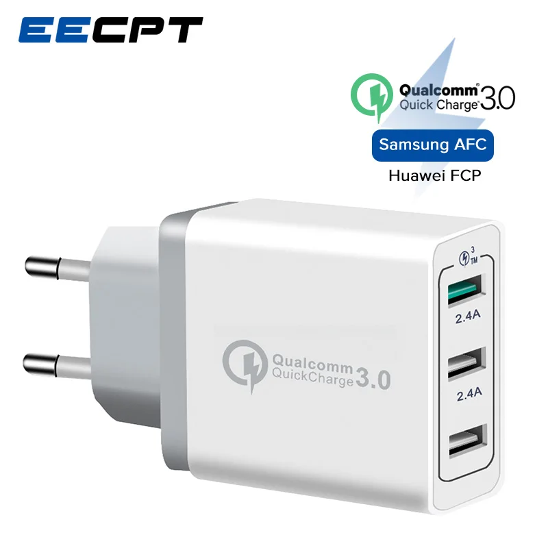 

EECPT Quick Charge 3.0 USB Charger QC3.0 Fast Charging Universal Mobile Phone Charger Wall Adapter for iPhone X 8 Samsung Xiaomi