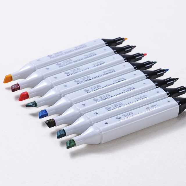 12 Color Soft Brush Markers Oily Alcohol Based Sketch Dual Head Markers Pen  For Drawing Manga Art Supplies Pens - AliExpress