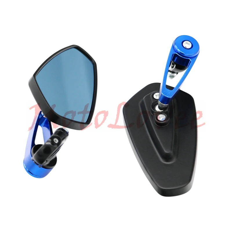 MotoLovee Универсальный 7/" " 22 мм ручки для мотоцикла бар конец зеркало мотоцикл зеркало - Цвет: Синий
