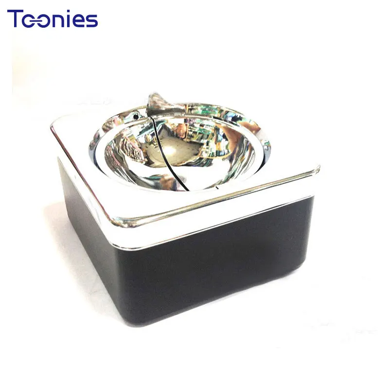 Fashionable black Square Car ashtrays with lids portable Creative Ash Tray Home Smooth Cinzeiro