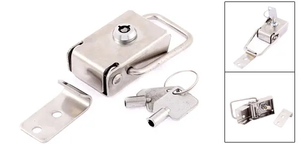 Stainless Steel Security Locking Toggle Latch Catch Hasp w Keys rer