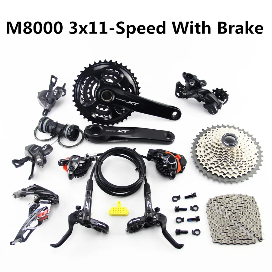 

SHIMANO DEORE XT M8000 Groupset 40-30-22T 170 175mm Crankset Mountain Bike Groupset 3x11-Speed 40T M8000 Derailleur Brake