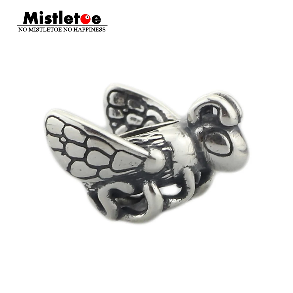 

Genuine 925 Sterling Silver Animal Insect Bumble Bee Spacer Stopper Charm Bead Fit European Troll 3 mm Bracelet Jewelry