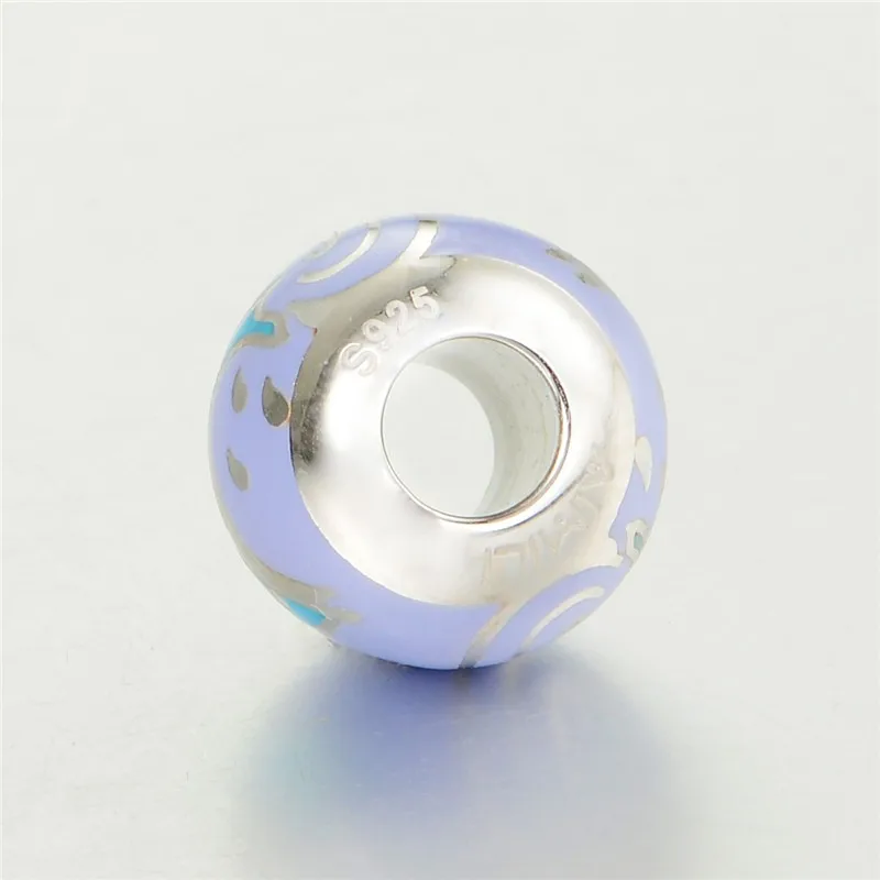 Ювелирные изделия из стерлингового серебра синий Дельфин серебро эмаль вставки для украшений Бусины для браслетов и браслетов брендовые ювелирные изделия gw Amld015