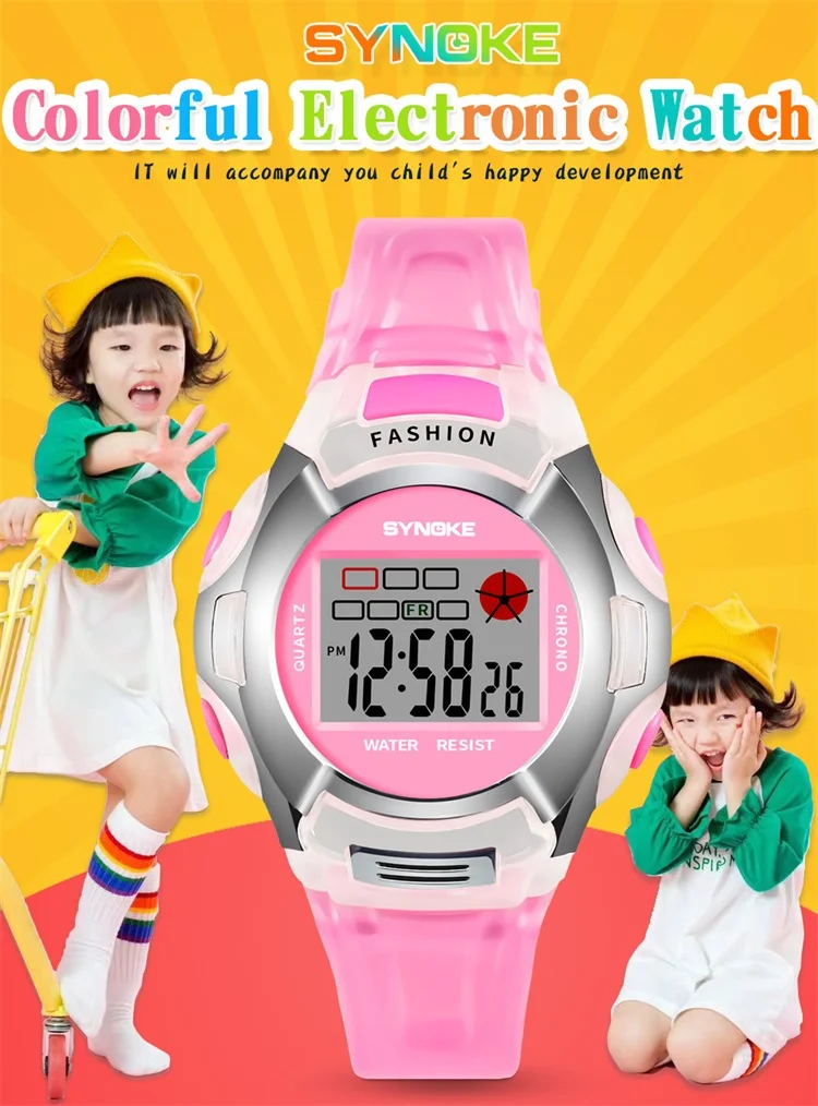 Лучшие брендовые Детские часы светящиеся водонепроницаемые спортивные часы для мальчиков и девочек электронные светодиодные цифровые с