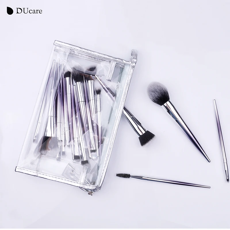 DUcare, 17 шт., набор кистей для макияжа, основа для пудры, теней, бровей, кисти для макияжа, косметический набор инструментов