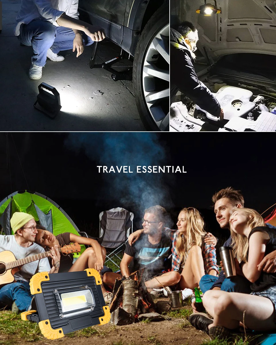 Rechargeable 20W COB LED Flashlight Work Light Lantern Flood Light USB Power Out Torch For Camping Tent Hand Lamp Car Repair (15)