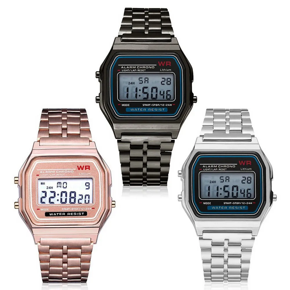 Men Sports Watches Military Quartz LED Digital Waterproof Quartz Wrist Watch Dress Golden WristWatch Women Men Watch Bracelet H2 -