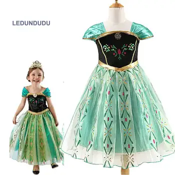 

Kids Snow Queen Girls Princess Elsa Dress Anna Summer Clothes Halloween Christmas Children Party Cosplay Costumes