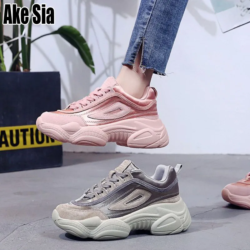 

Ake Sia European Fashion Maiden Women Lady Mujer Vintage Spring Autumn Casual Stride Lacing Thicken Sole Walking Flat Shoes A091