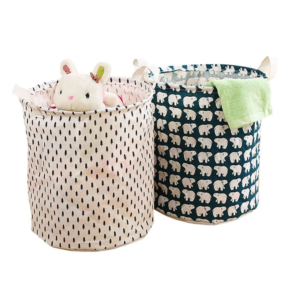

2019 Folding Laundry Basket Large Capacity Laundry Hamper Dirty Cloth Storage Bin Toy Collection Organizer Bin with Two Handles