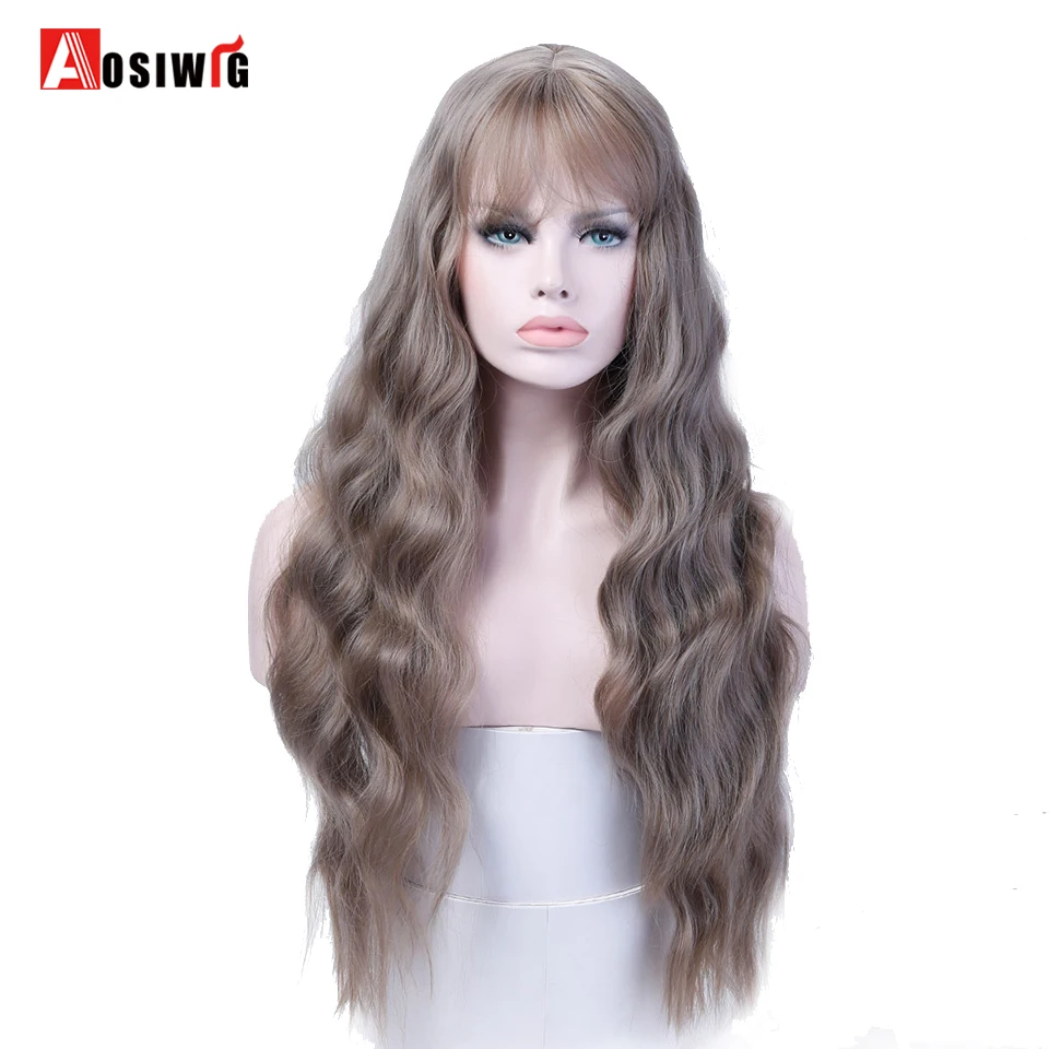 Fluffy Synthetic Cosplay Wig Black Blue Long Wavy Curly Wig 10 Colors