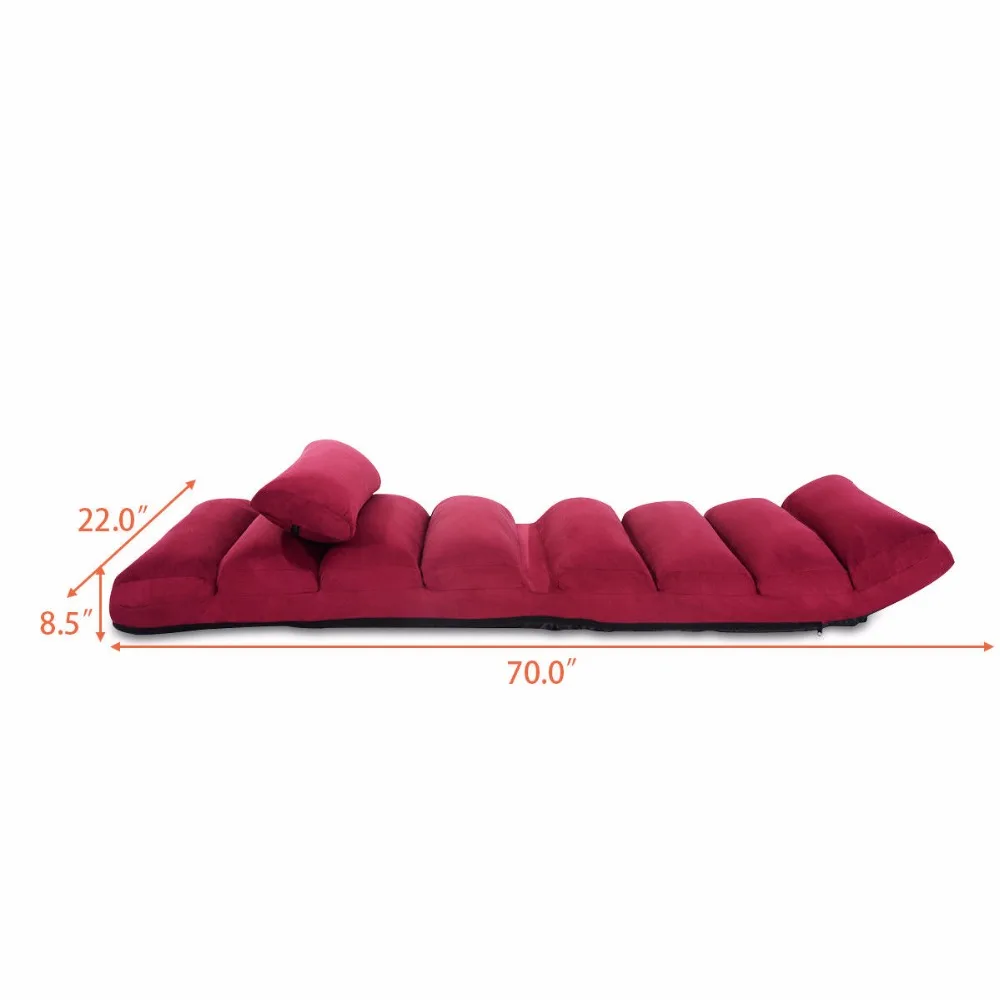 Giantex Folding Lazy Sofa Chair Stylish Sofa Couch Bed Lounge Chair W/Pillow Home Furniture HW53981WN