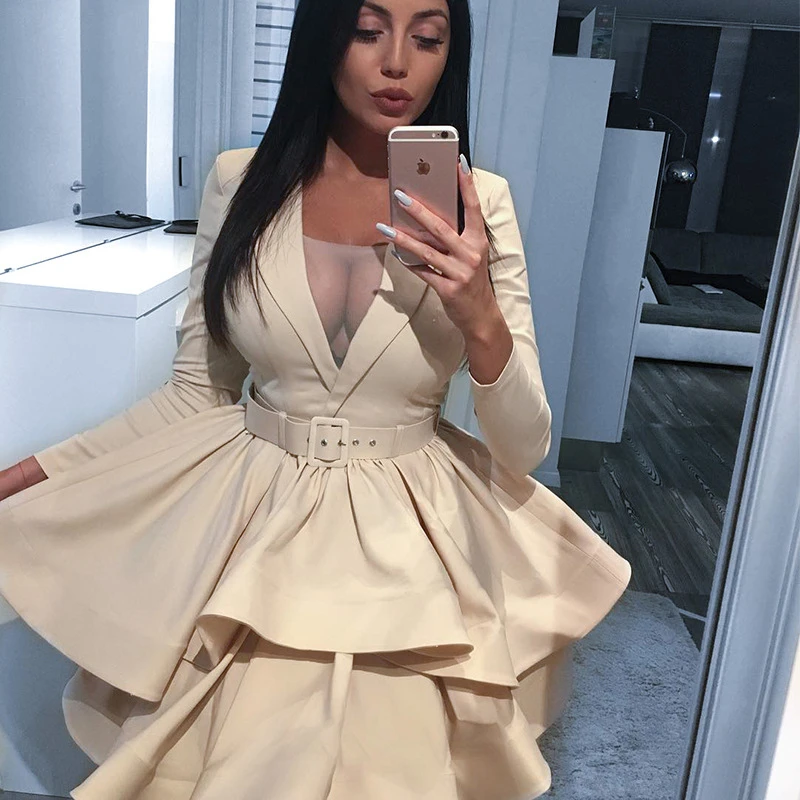 

Overcoat Sexy trench Women Elegant cardigan Beige outerwear Double breasted sash casual outwear autumn winter