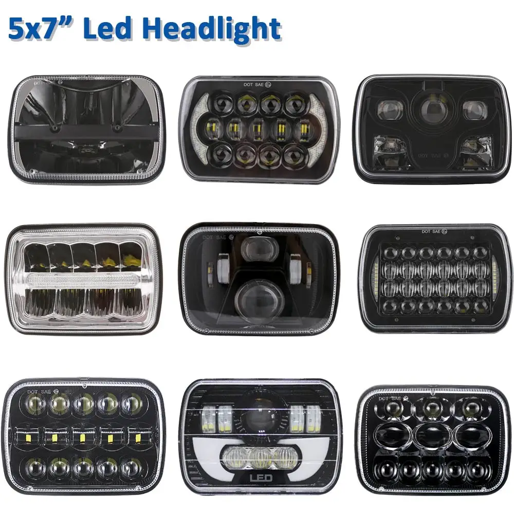 Pair 105W 7X6/" 5x7/" LED Headlights For Chevrolet Cherokee XJ Wrangler YJ