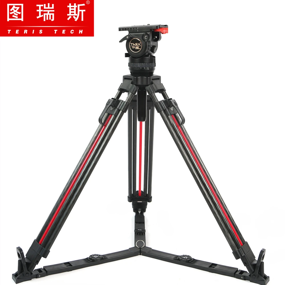 

TRIX TS-N6T-Q Carbon Fiber Video Camera Tripod Kit Fluid Head Tripod Load 7KG Quick Setup Professional Tripod