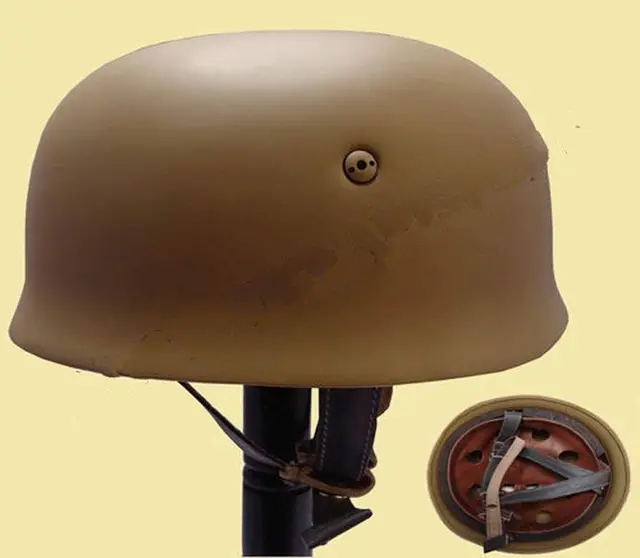 WWII German Fallschirmjager M38 Steel Helmet With Leather Liner Mud