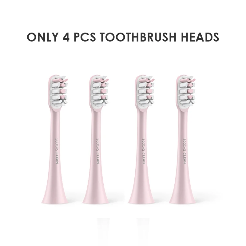 SOOCAS X3 X1 X5 насадки для зубных щеток для Xiaomi Mijia сменная зубная щетка оригинальная Soocare Соник электрическая щетка головка ультра Соник - Цвет: 4 pcs pink heads