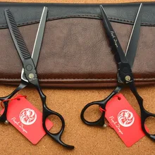 505# TOPPEST 6,0 дюймов черные Парикмахерские ножницы JP 440C 62HRC ножницы для дома и салона филировочные ножницы для волос