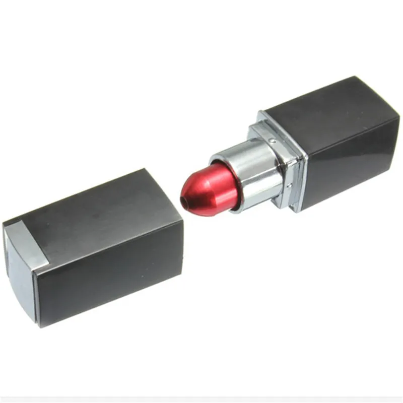 

Hot!Red Black Lipstick Portable Smoking Pipes magical Novelty Gift For Men/Women Hookah Grinder Metal Tobacco Weed Pipe