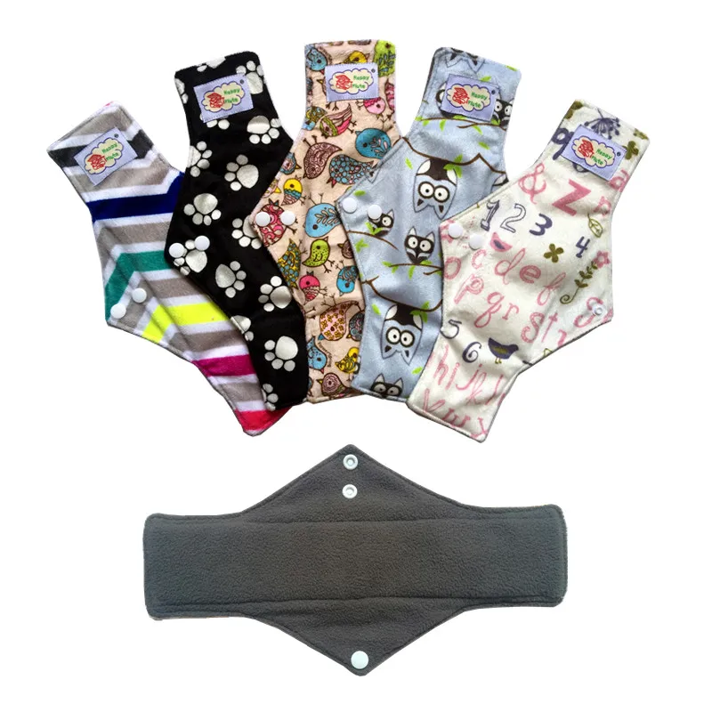 

10Pcs 12" Heavy Flow Bamboo Charcoal Menstrual Pad Sanitary Napkin Female Liner Breathable Reusable Washable Soft Minky Pad