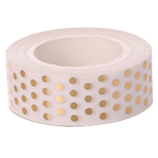 

5X High quality Gold foil 10m paper tape dot,strip,heart Christmas decorative washi tape 1pcsQ-27