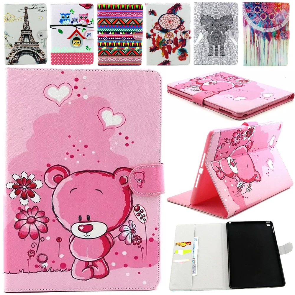 

Book style PU Leather Print Pattern Skin Case cover for Apple ipad air 2 case for ipad 6 Protective Tablet Covers Free Shipping
