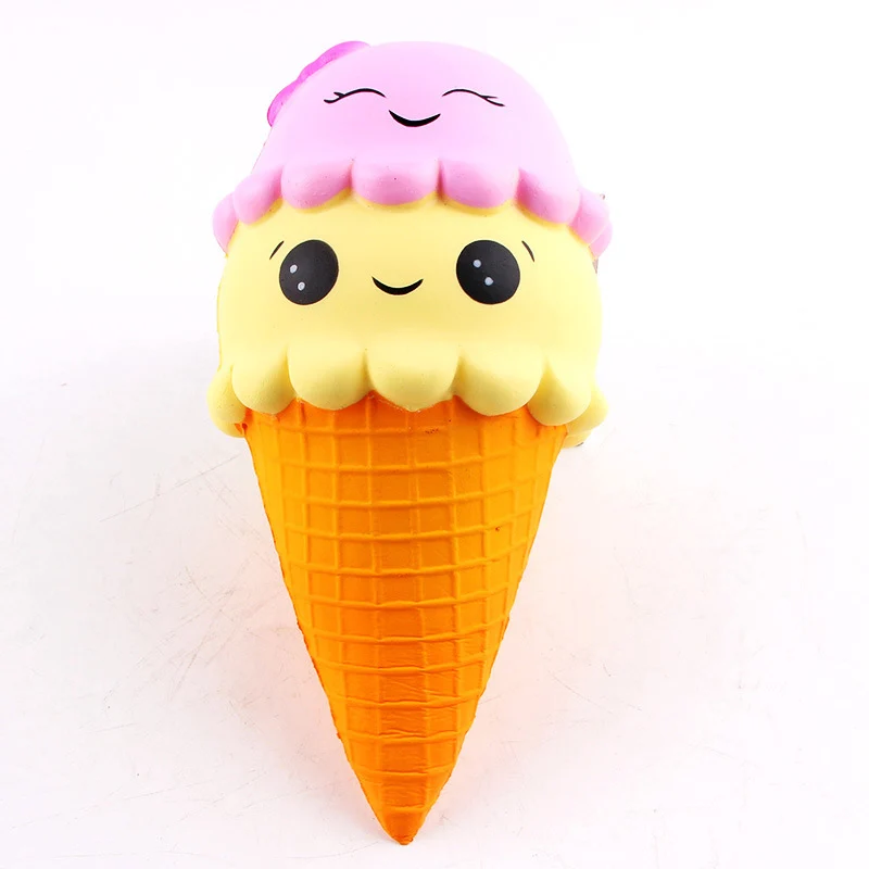 Мягкий конус для мороженого Jumbo 22 см медленно поднимающийся мягкий телефон игрушки с ремешком игрушка для снятия стресса декор для телефона подарок - Цвет: 18CM