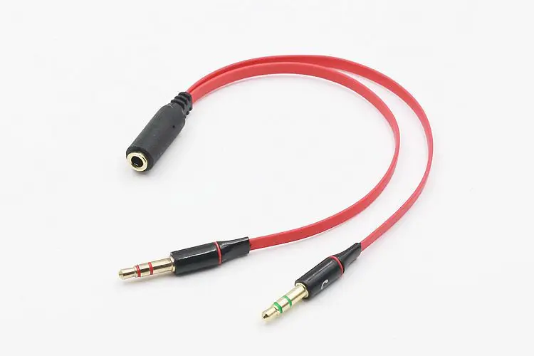3 5 mm Gold Plated Headphone Earphone Audio Cable Micphone Y Splitter Adapter 1 Female to 2 male Connected Cord to Laptop PC