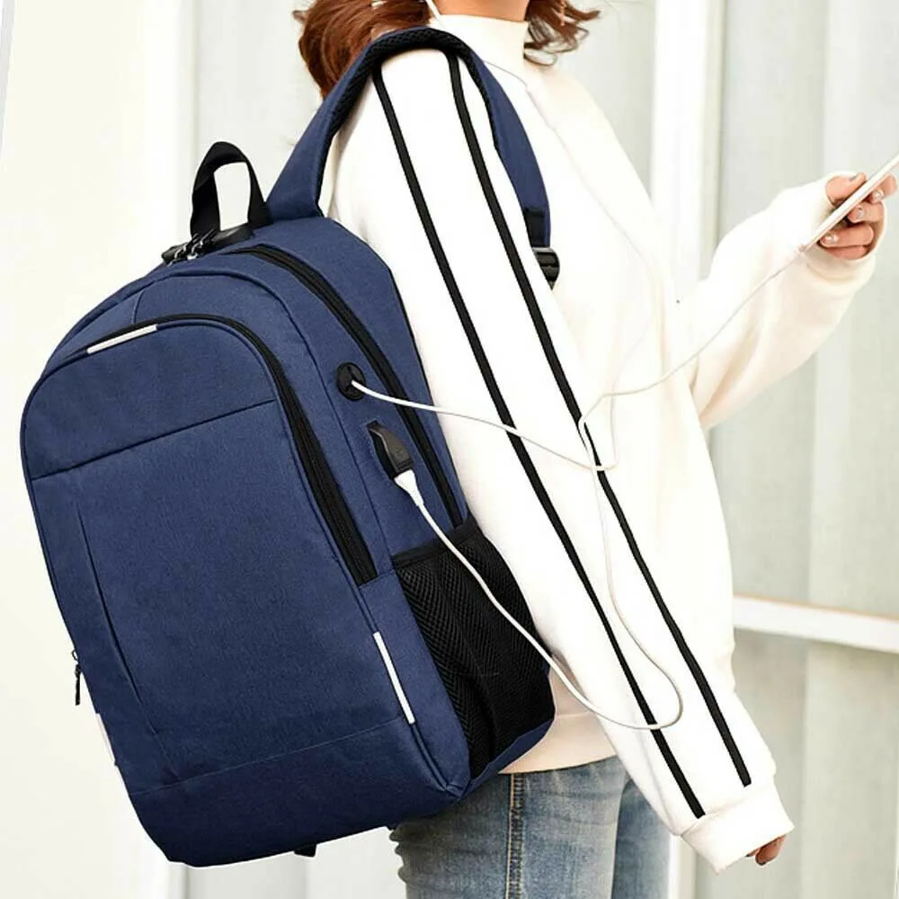 

1 PC Women Men Anti-theft Mens USB with Charger Port Backpack Waterproof Shoulder Sling Bag Laptop Notebook Travel Crossbody Bag