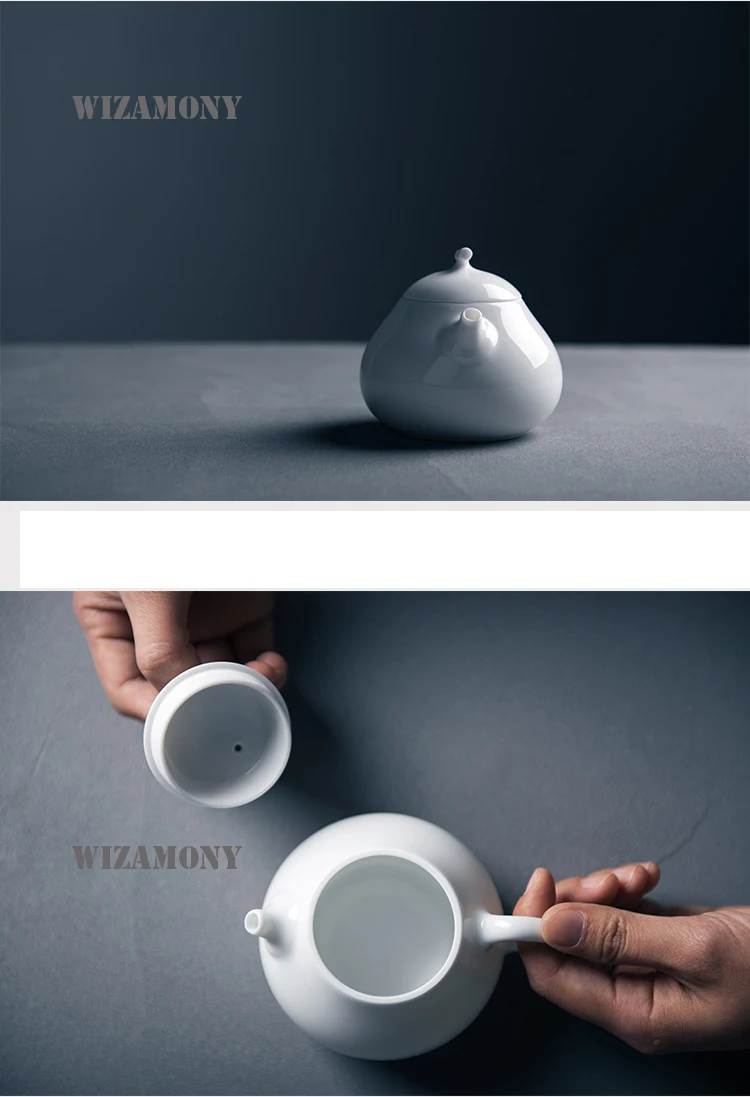 WIZAMONY ручной работы около 170 мл чайник молочно-белый Cealdon Цзиндэчжэнь чайник кунг-фу керамический китайский фарфоровый чайный сервиз