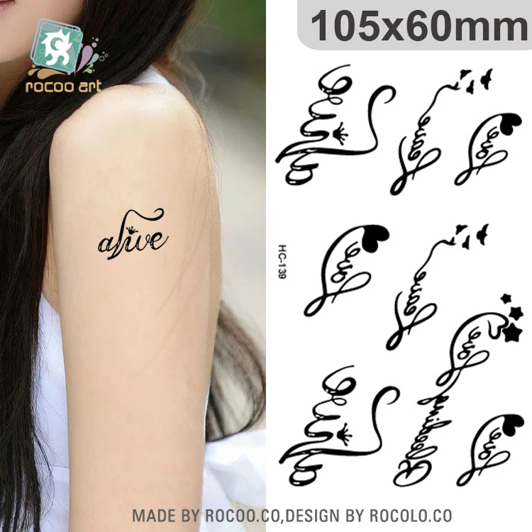 Hc 139 Femmes Sexy Poitrine Faux Tatouage Croquis écriture