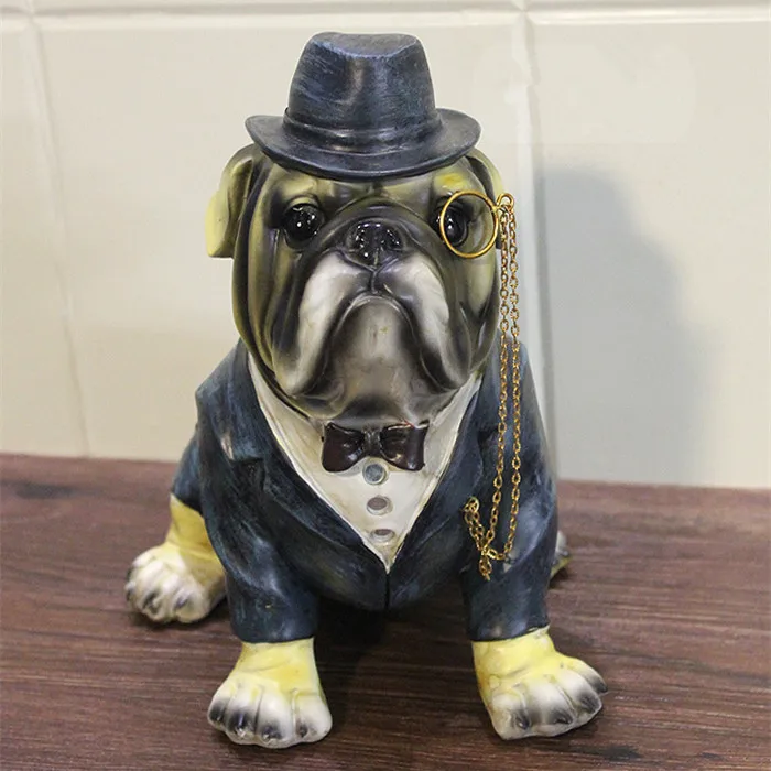 

New Creative Personality Continental Bulldog Fun American Mr dog Resin Dog Ornaments Figurine Statue Artificial Best Gift