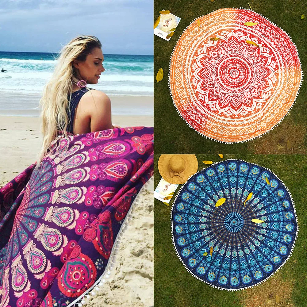 2018 Round Beach Towels Bohemian Style Sunbath Beach Towel ...