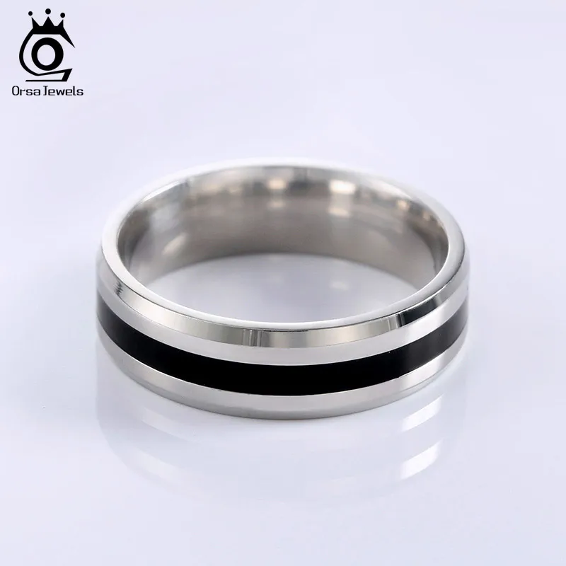 ORSA JEWELS New Arrival 316L Stainless Steel Couple Ring Fashion Design Ring for Men and Women Popular Ring Free Shipping OTR03