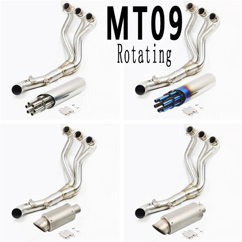 

Slip-On 51MM Full System For YAMAHA MT 09 FZ-09 not tracer 2014-2018 Muffler Exhaust Escape with Front Middle Link Pipe MT09