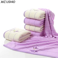 XC USHIO 34*75 см полотенце для лица 70*140 см банное полотенце хлопок мягкое Впитывающее романтическое Лавандовое полотенце для влюбленных подарок банный аксессуар