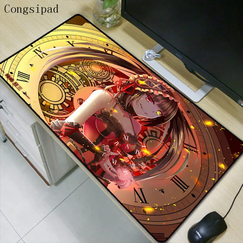 Congsipad Date A Live Kurumi Anime  Large Mouse Pad Overlock Edge Big Gaming Speed MousePad Send BoyFriend The Best Gift 400x900