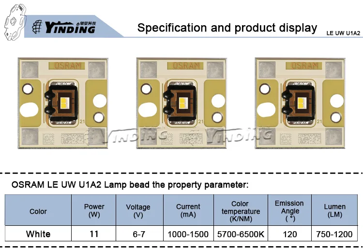 OSRAM LE UW U1A2 11 Вт Высокая мощность led 6500 к холодный белый светильник автомобильный головной светильник s Встроенная светодиодная лампа автомобильный противотуманный светильник источник