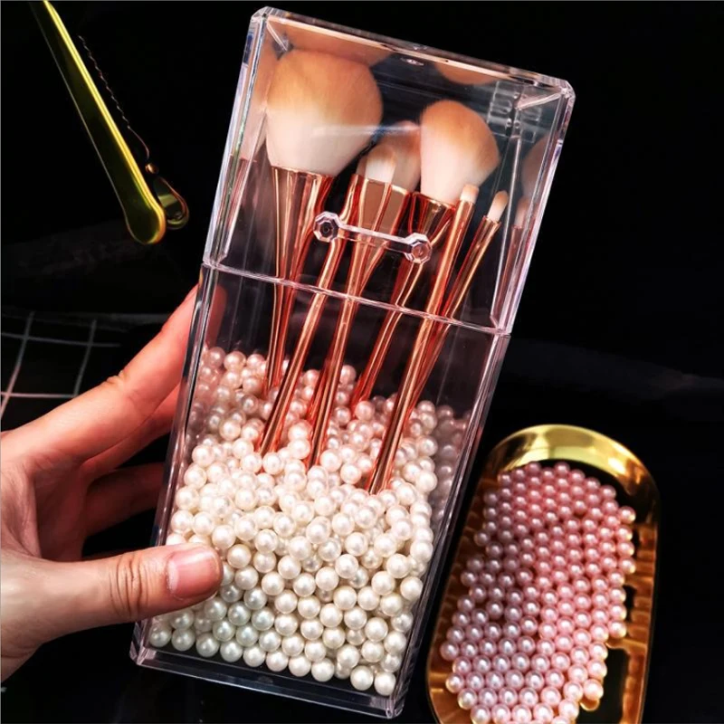 

Acrylic Makeup Brush Holder Dustproof Storage Box with cover Makeup Organizer Cosmetic tool Pencil Lipstick Organizer Case